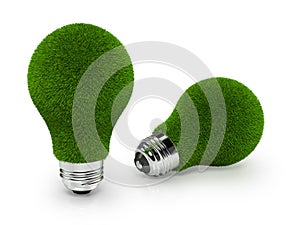 Eco-Friendly Green Grass Light Bulbs on white back