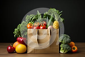 Eco-Friendly Grocery Bag with Fresh Produce Mockup