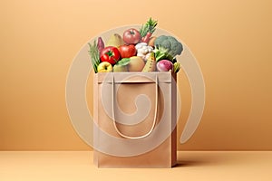 Eco-Friendly Grocery Bag with Fresh Produce Mockup