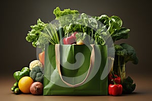 Eco-Friendly Grocery Bag with Fresh Produce Mockup