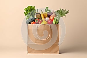 Eco-Friendly Grocery Bag with Fresh Produce Mockup