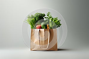 Eco-Friendly Grocery Bag with Fresh Produce Mockup