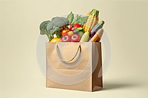 Eco-Friendly Grocery Bag with Fresh Produce Mockup