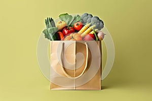 Eco-Friendly Grocery Bag with Fresh Produce Mockup
