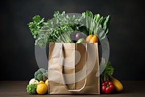 Eco-Friendly Grocery Bag with Fresh Produce Mockup