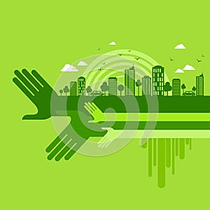 Eco friendly hand concept, illustration