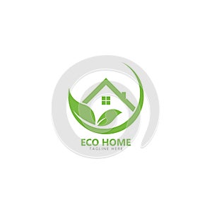 Eco friendly home logo vector icon illustration