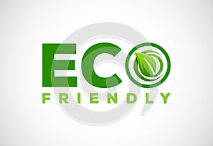 Eco friendly icon. Eco friendly and organic labels sign. Healthy natural product label design vector illustration