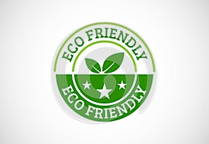 Eco friendly icon. Eco friendly and organic labels sign. Healthy natural product label design vector illustration