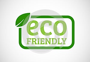 Eco friendly icon. Eco friendly and organic labels sign. Healthy natural product label design vector illustration