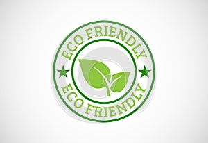 Eco friendly icon. Eco friendly and organic labels sign. Healthy natural product label design vector illustration