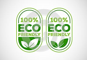 Eco friendly icon. Eco friendly and organic labels sign. Healthy natural product label design vector illustration