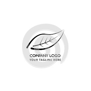 Eco friendly with leaf company logo template concept design illustration vector