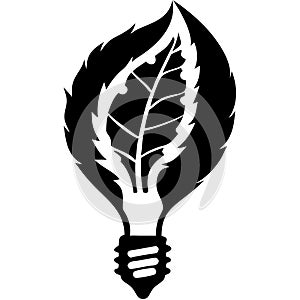 Eco Friendly Leaf Lightbulb Vector Illustration for Sustainable Design Concepts