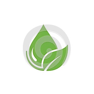 Eco-Friendly Leaf and Water Drop Logo