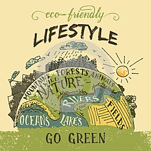 Eco friendly lifestyle concept illustration