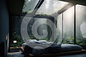 Eco-Friendly Living: A Room with Natural Light and Sustainable Furnishings. Generative AI