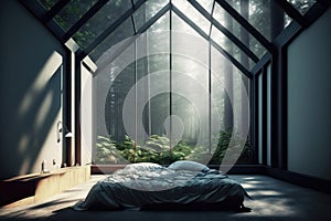 Eco-Friendly Living: A Room with Natural Light and Sustainable Furnishings. Generative AI