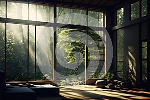 Eco-Friendly Living: A Room with Natural Light and Sustainable Furnishings. Generative AI