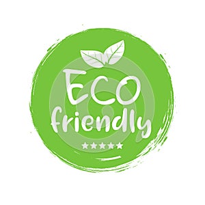 Eco friendly logo icon nature stamp. Eco product label clean sticker