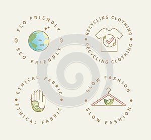 Eco friendly manufacturing fashion logo.
