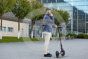 Eco friendly mobility concept. electric scooter