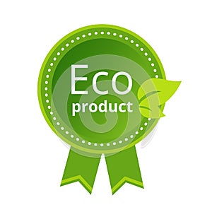 Eco-friendly natural products in food market, farm, biological labels, tags.