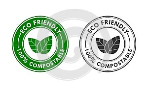 Eco friendly one hundred percen compostable logo