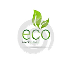 Eco Friendly Organic Natural Product Web Icon Logo