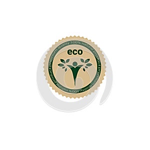 Eco Friendly Organic Natural Product Web Icon Retro Logo