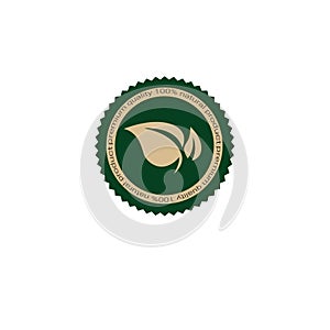 Eco Friendly Organic Natural Product Web Icon Retro Logo