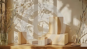 Eco-Friendly Packaging Display in Bright Natural Light