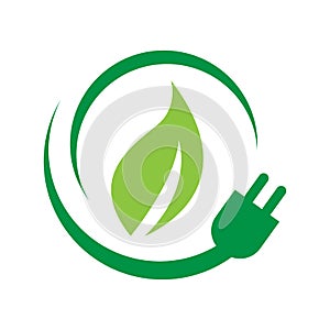 eco friendly renewable bio energy logo design vector illustration