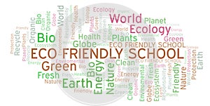 Eco Friendly School word cloud.
