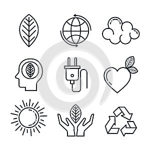 Eco friendly set icons