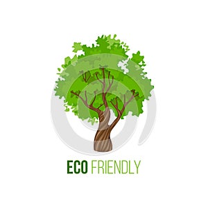 Eco friendly sign with green tree