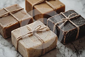 eco-friendly soap bars in rustic packaging, a unique and eco-conscious soap gift idea