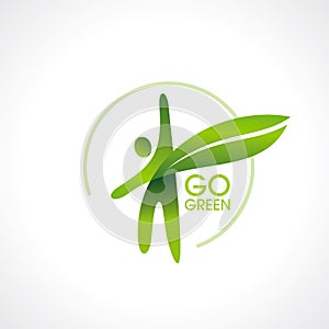 Eco friendly symbol with leaf