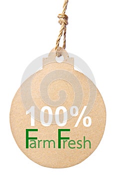 Eco friendly tag, 100% farm fresh