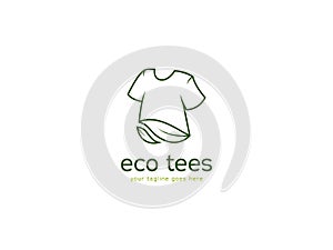 Eco friendly tee tshirt maker brand logo in outline style pictogram icon