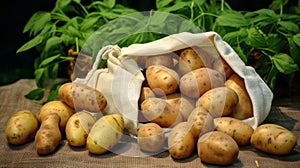 Eco friendly tote brimming with potatoes