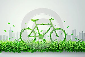 Eco-Friendly Transportation Concept with Green Bicycle