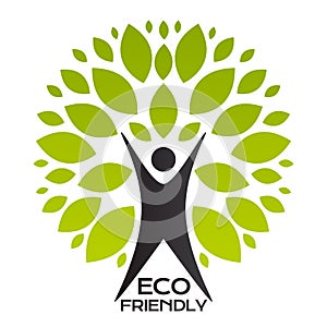 Eco Friendly Tree Simple Abstract Icon. Vector Illustration