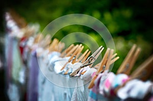 Eco-friendly washing line laundry drying