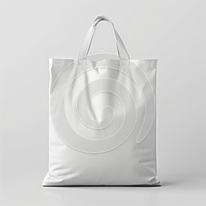 Eco-friendly white canvas tote bag with sturdy handles.