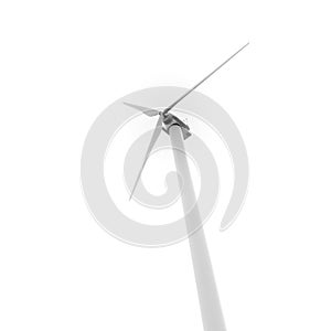 Eco-friendly wind turbine isolated on white