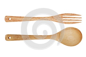 Eco friendly wooden fork and spoon