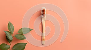 Eco-friendly zeb brush made of wood with plant bristles, caring for the environment.