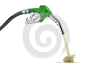 eco Fuel concept nozzle pump with hose 3d render on white background