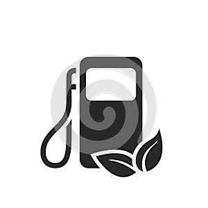 Eco fuel icon. auto gas station. environmentally friendly and eco transport symbol. isolated vector image